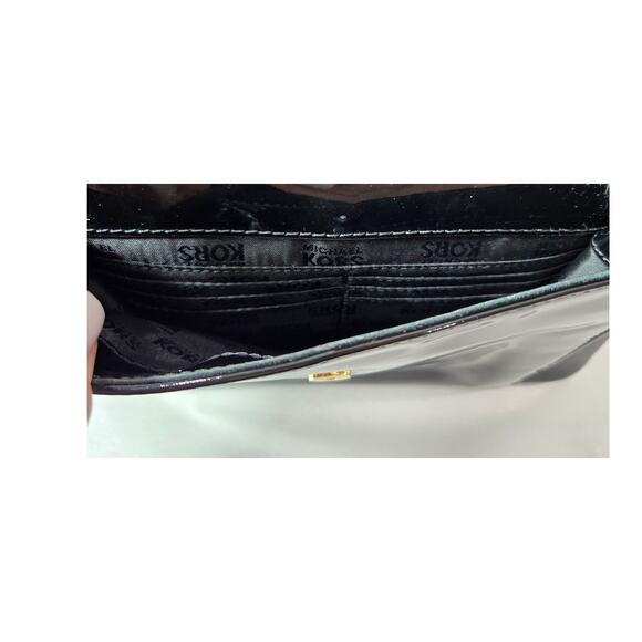 Michael Kors Black Jet Set Purse Large Patent Leather Pocket Minimalist Tote - Picture 11 of 11